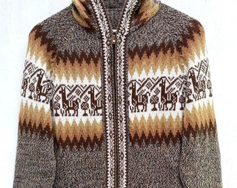 Hash brown Alpaca sweater peruvian sweater Unisex sweater peruvian alpaca sweater peruvian jacket peru sweater alpaca sweater boho sweater