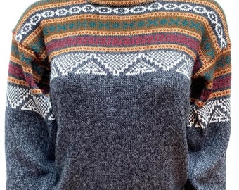 Dark Gray Alpaca sweater peruvian sweater woman sweater peruvian alpaca sweater peruvian jacket peru sweater alpaca sweater boho sweater