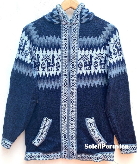Blue Alpaca Sweater Peruvian Sweater Unisex Sweater Peruvian