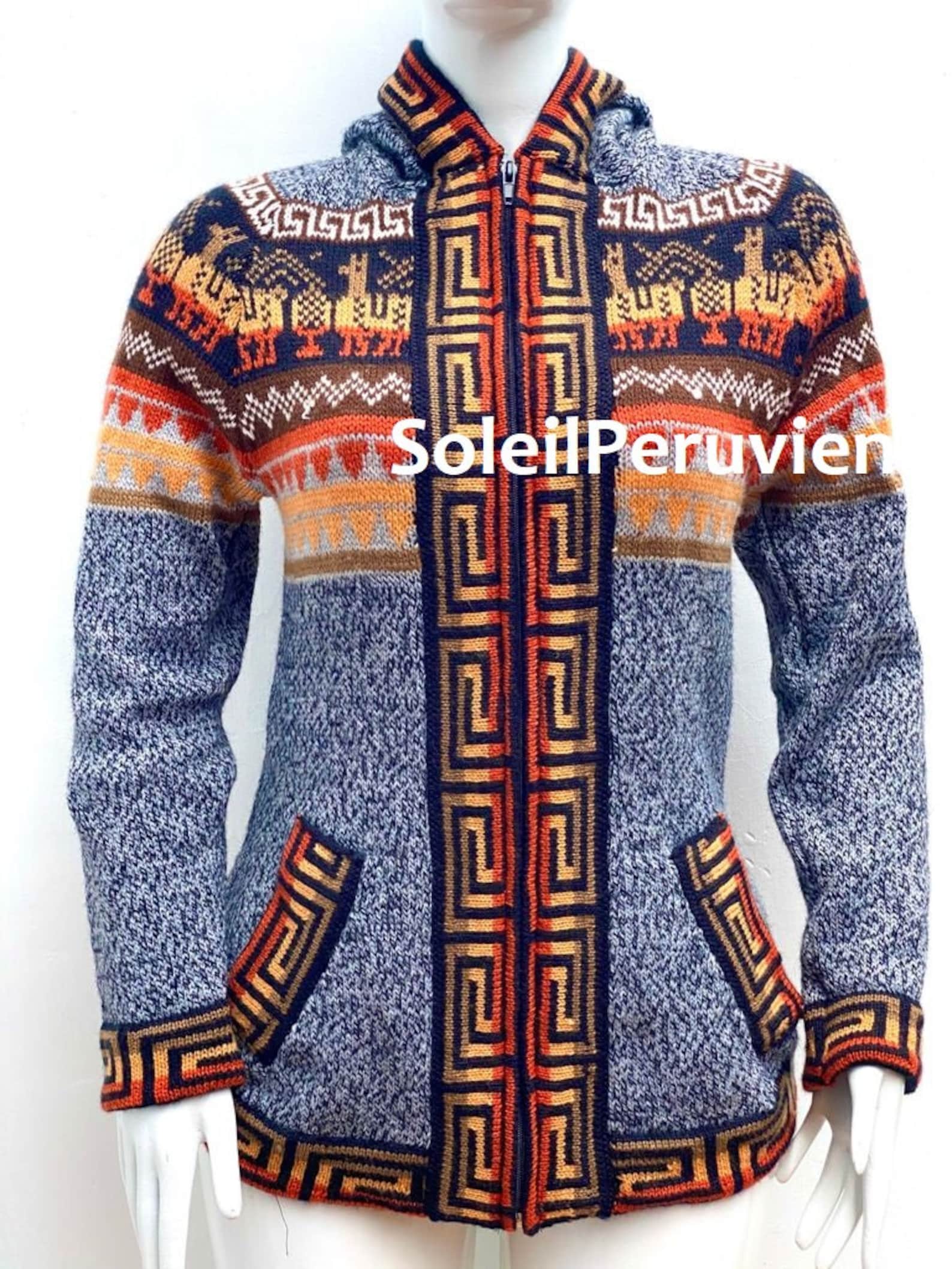 Peruvian Jacket Alpaca Sweater Peruvian Sweater Woman Sweater Peruvian Alpaca Sweater ...