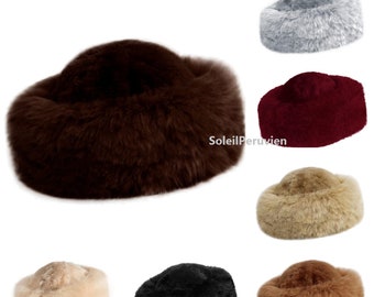 PREMIUM 100% sombrero de piel de alpaca peruana, sombrero ruso, sombrero de alpaca fina para damas, sombrero cosaco, sombrero de pelusa de alpaca, sombrero de invierno cosaco