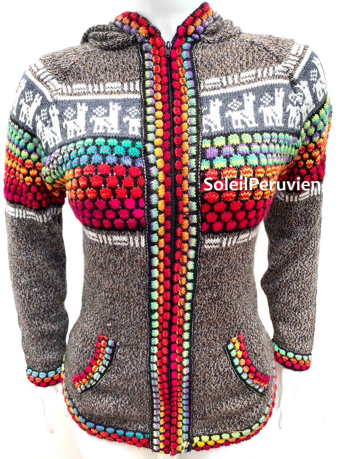 Peruvian Jacket Alpaca Sweater Peruvian Sweater Woman Sweater Peruvian Alpaca Sweater ...