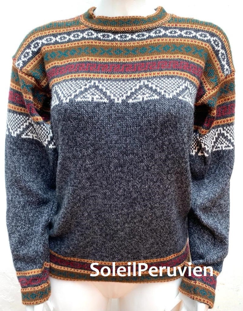 Light Gray Alpaca sweater peruvian sweater woman sweater peruvian alpaca sweater peruvian jacket peru sweater alpaca sweater boho sweater Dark gray