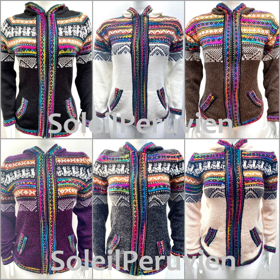 Peruvian Jacket Alpaca Sweater Peruvian Sweater Woman Sweater Peruvian Alpaca Sweater ...