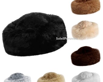 PREMIUM 100% Peruvian baby alpaca fur hat , russian hat, ladies womens fine alpaca hat, cossack hat, alpaca fluff hat, winter hat cossack