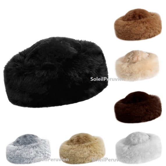 Neil am Therese Russian style Fur Hat Vintage New Baby Alpaca Exquisite Peru Black Peruvian baby alpaca fur hat, russian hat, ladies  main image 3
