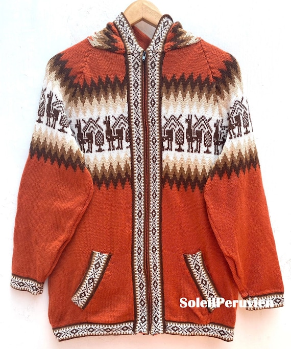 Turquoise Alpaca Sweater Peruvian Sweater Unisex Sweater