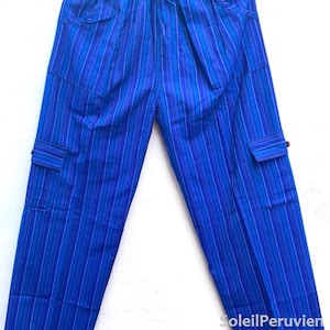 Funky Peruvian Stylish Pants from South America! Peruvian Pants! Best Quality Cotton Acrylic - Original Colors Blue
