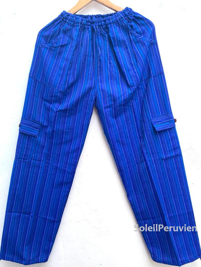 Funky Peruvian Stylish Pants from South America! Peruvian Pants! Best Quality Cotton Acrylic - Original Colors Blue