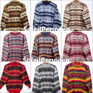 Maglione alpaca, maglione peruviano, maglione unisex, maglione alpaca peruviano, giacca peruviana, maglione peruviano, maglione alpaca, maglione boho immagine 1