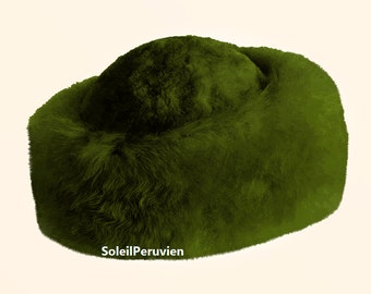 PREMIUM 100% peruviano baby alpaca pelliccia cappello verde cappello russo donne donne fine alpaca cappello cosacco cappello alpaca fluff cappello inverno cappello cosacco