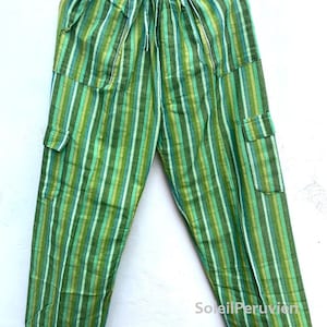 Funky Peruvian Stylish Pants from South America! Peruvian Pants! Best Quality Cotton Acrylic - Original Colors Light Green