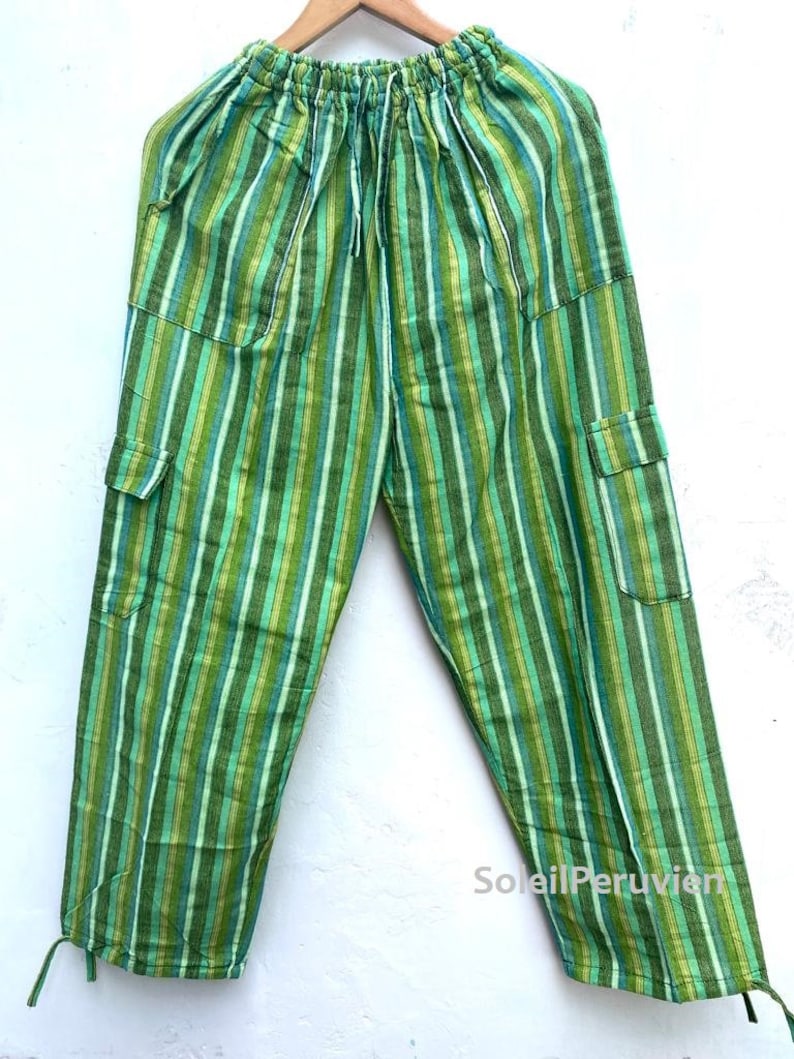 Funky Peruvian Stylish Pants from South America! Peruvian Pants! Best Quality Cotton Acrylic - Original Colors Light Green