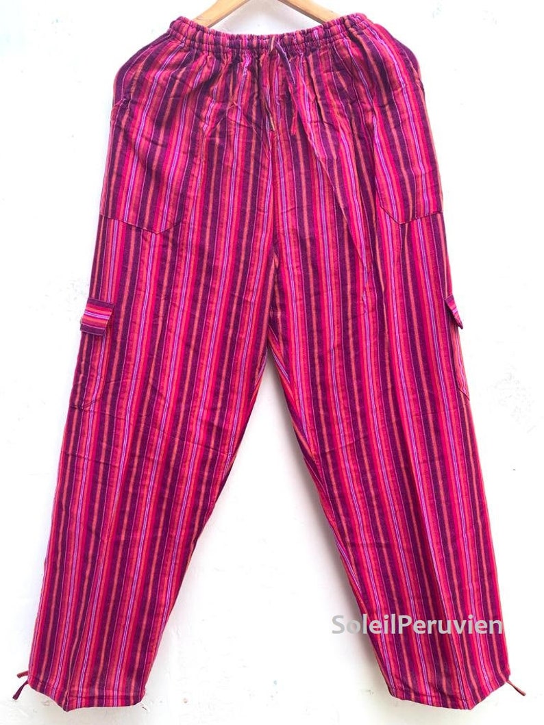 Funky Peruvian Stylish Pants from South America! Peruvian Pants! Best Quality Cotton Acrylic - Original Colors Fucshia