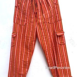 Funky Peruvian Stylish Pants from South America! Peruvian Pants! Best Quality Cotton Acrylic - Original Colors Orange