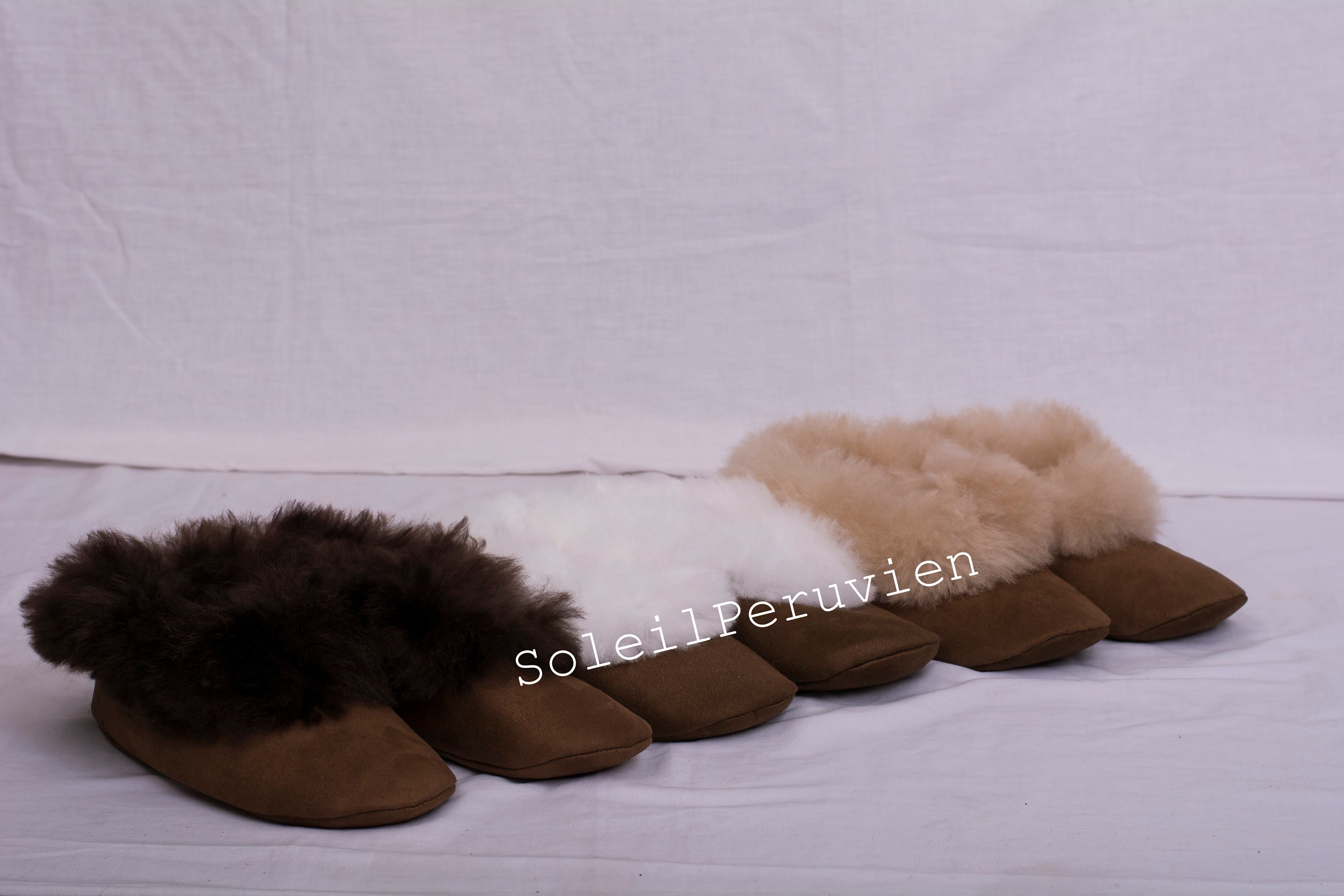 Honey Low Rider Alpaca Fur Slippers. Designer Slippers - BABOOSHA PARIS -  luxury slippers