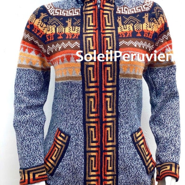 Gris Alpaga pull péruvien pull femme pull péruvien alpaga pull péruvien veste péruvien pull pérou pull alpaga pull boho