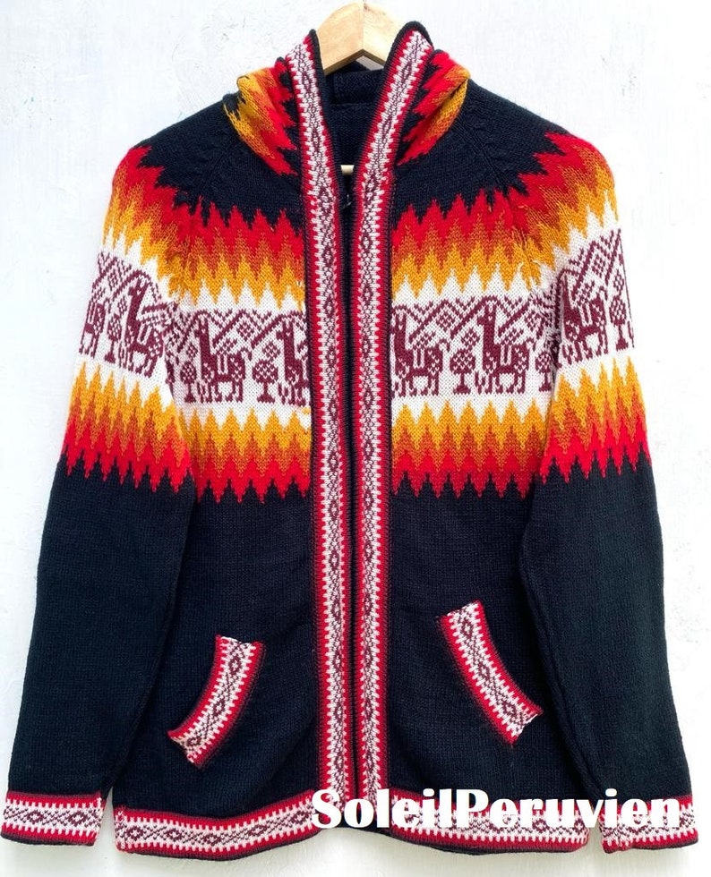 Peruvian Jacket Turquoise Alpaca Sweater Peruvian Sweater Unisex Sweater Peruvian ...