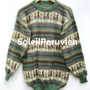 Maglione alpaca, maglione peruviano, maglione unisex, maglione alpaca peruviano, giacca peruviana, maglione peruviano, maglione alpaca, maglione boho Green
