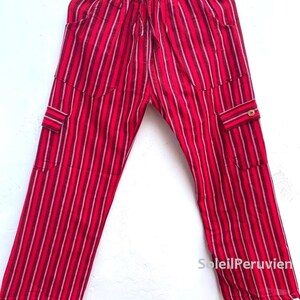 Funky Peruvian Stylish Pants from South America! Peruvian Pants! Best Quality Cotton Acrylic - Original Colors Red
