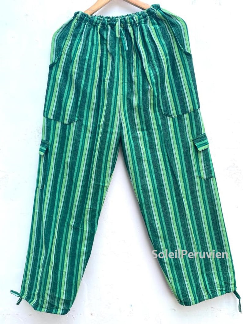Funky Peruvian Stylish Pants from South America! Peruvian Pants! Best Quality Cotton Acrylic - Original Colors Dark Green