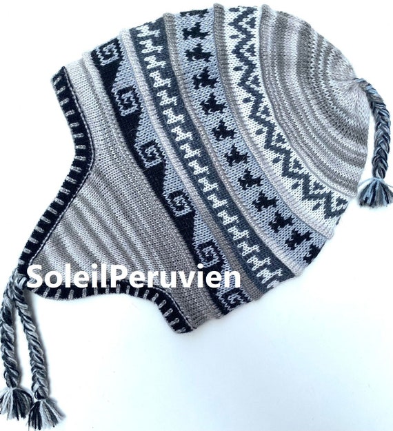 Unisex Soft Alpaca Peruvian Ear Flap Knit Hat The Peruvian Chullo – Alpaca Hat with Earflaps – Smooth  main image 4