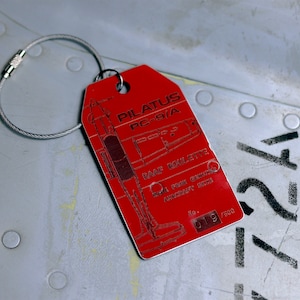 Aircraft Skin Keyring, Reclaimed aircraft skin tag, RAAF Roulette, Pilatus PC-9/A, Keychain tag, Collectable, Aviation, Gift