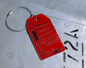 Aircraft Skin Keyring, Reclaimed aircraft skin tag, RAAF Roulette, Pilatus PC-9/A, Keychain tag, Collectable, Aviation, Gift