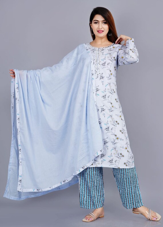 Salwar Anzug-Set Damen - Indische Partykleidung In Übergrößen, Mit Dupatta
