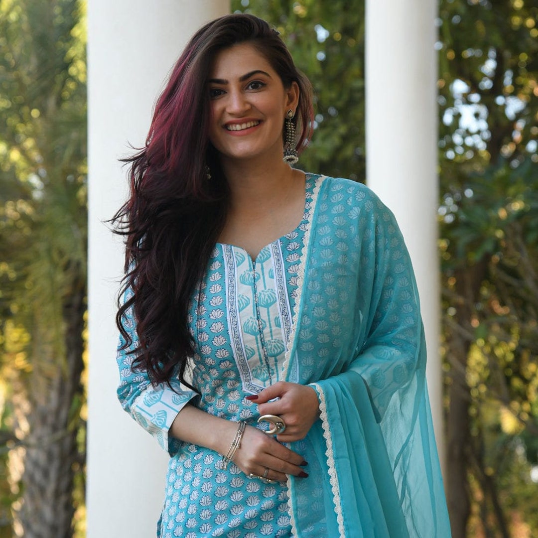 Indian Salwar Suit Gift for Her Cotton Embroidery Ethnic - Etsy Canada Indian Salwar Suit Gift for Her Cotton Embroidery Ethnic - Etsy Canada