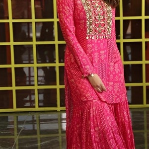 Kurta Sharara Set Karwachauth Dress Designer Salwar Kameez Full ...
