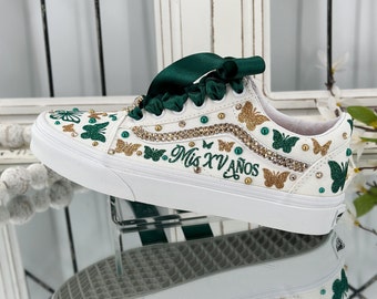 Exclusive Bedazzled Vans: Custom Design for Quinceañera, Sweet 16, Mis XV Años & All Birthday Celebrations