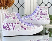 Custom Fifteenth Birthday Converse Shoes Quinceanera Converse Shoes Sweet 16 Shoes Etsy