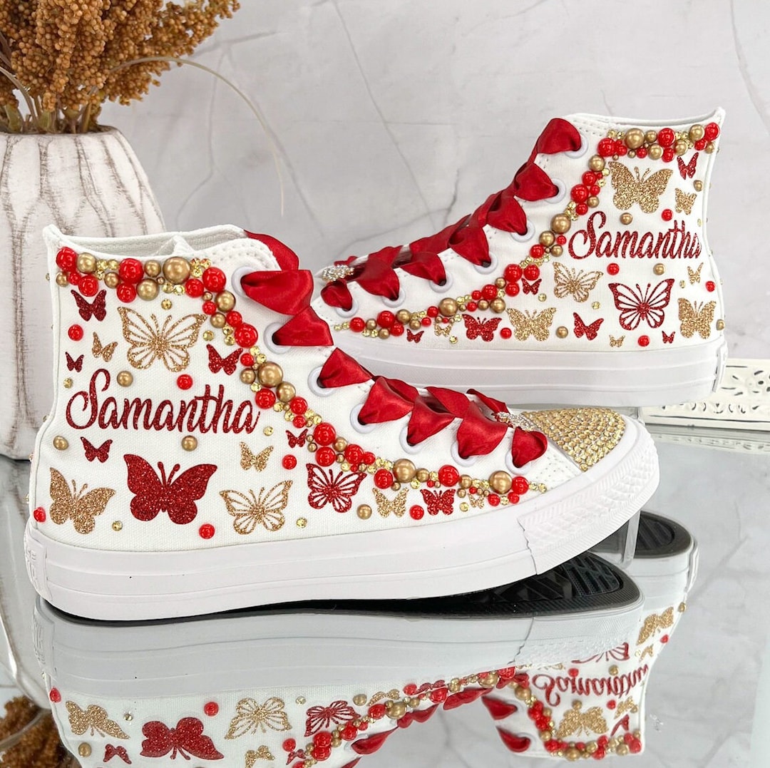 Quinceanera Converse Shoes Quinceanera Converse Shoes Custom Wedding Shoes Bridal Sneakers Sweet 16 Shoes Mis XV anos Etsy Espana