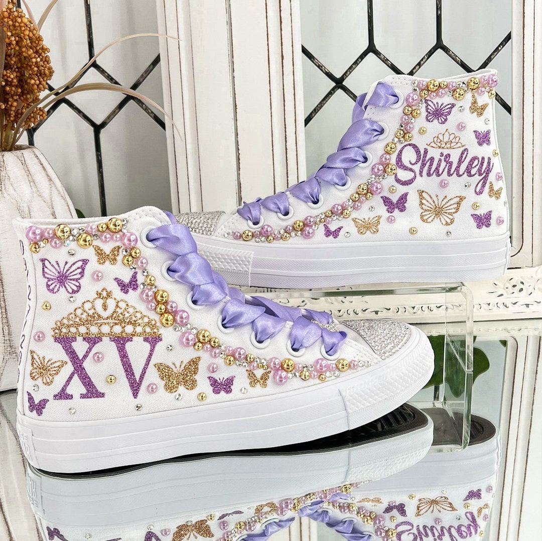Custom Shoes for Sweet Sixteen Fifteenth Birthday Converse Shoe Quinceanera Converse Shoes Etsy Canada