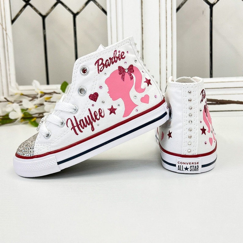 Barbie Converse High Top Sneakers Personalized Name Glitter - Etsy