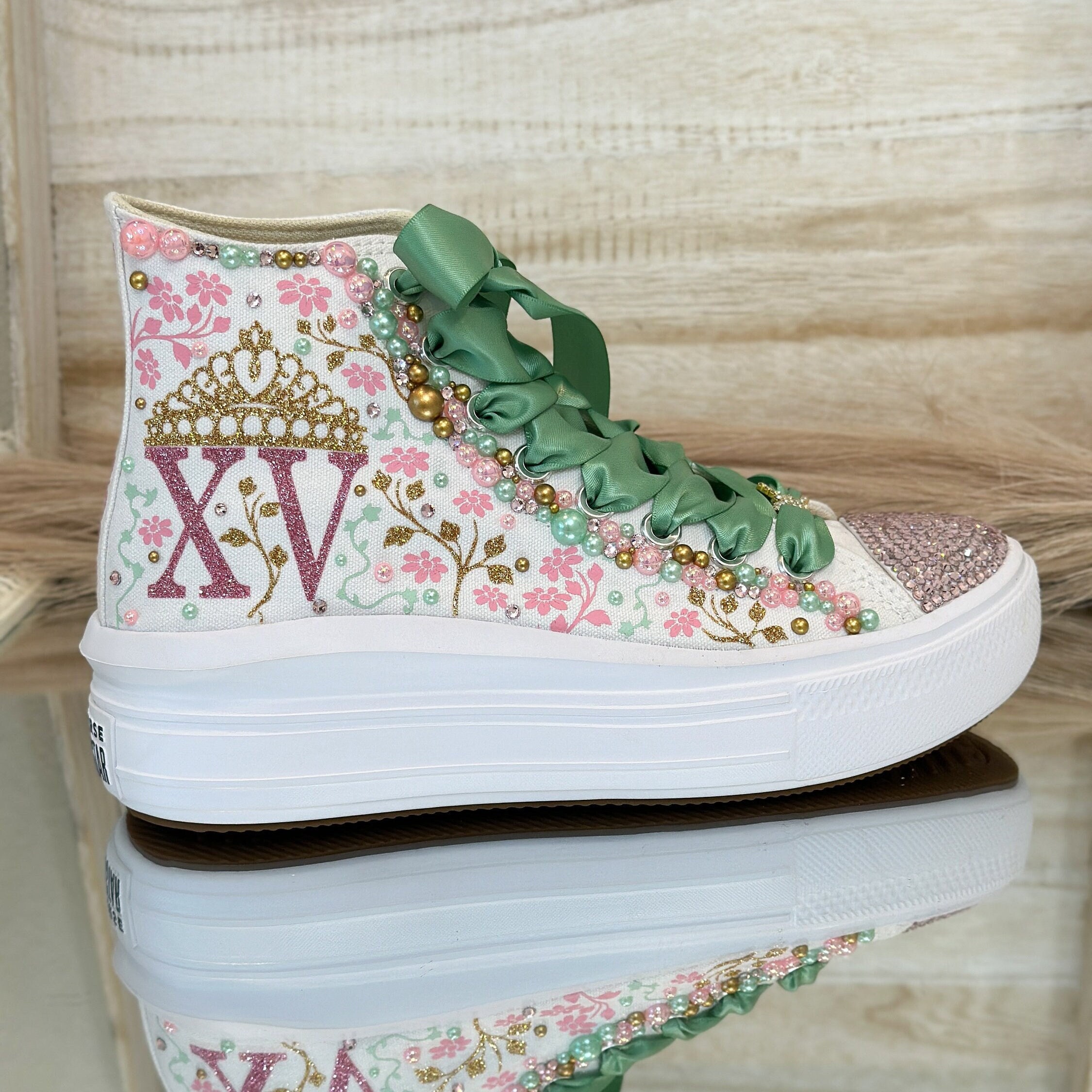 Decimoquinto Cumpleanos Converse Plataforma Zapatillas Zapatos Converse Quinceanera Zapatos de Boda Personalizados Zapatos Dulce 16 Mis XV anos Etsy Mexico