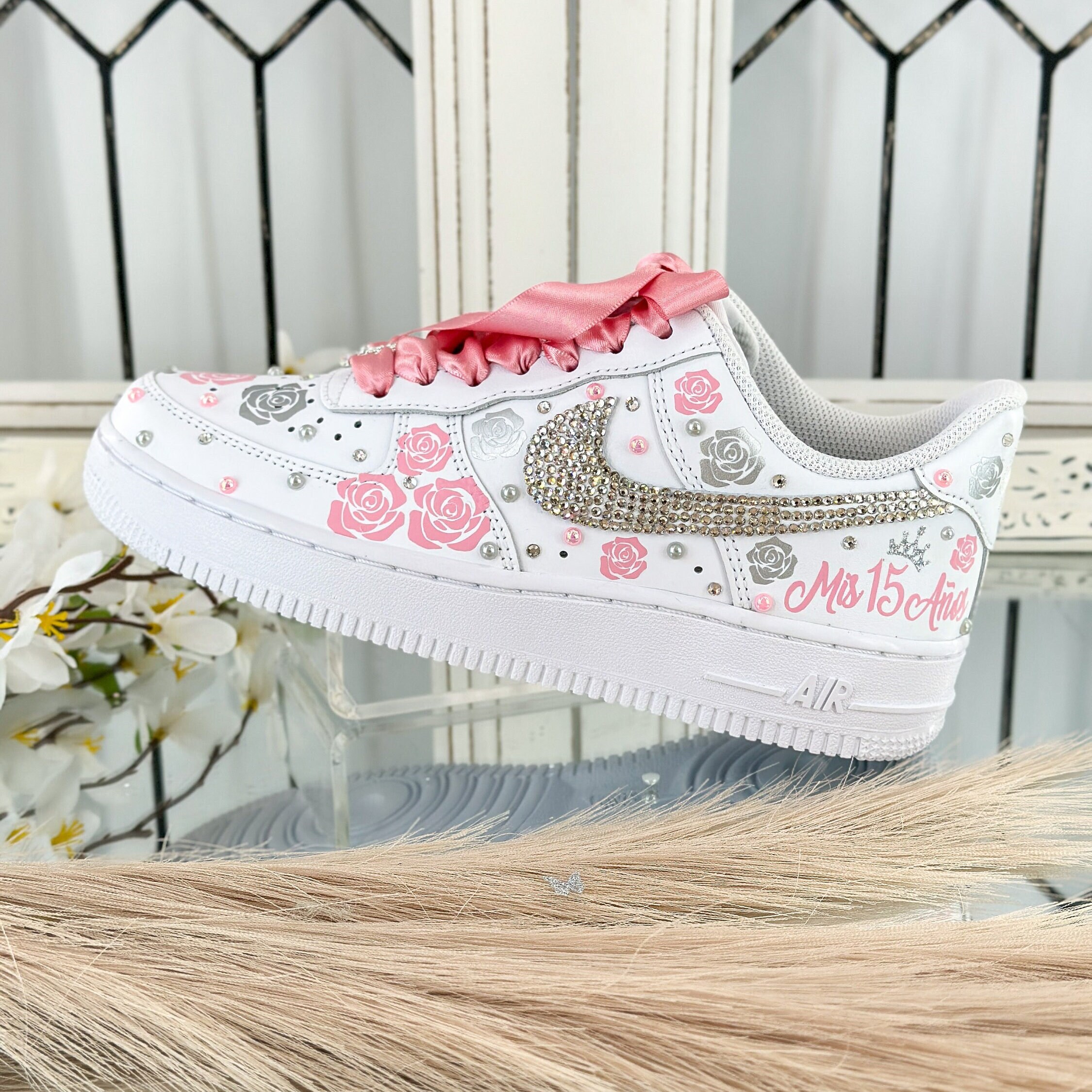 snijden gitaar Foto Fifteenth Birthday AF1 Shoes Custom Airforce 1 Quinceañera - Etsy