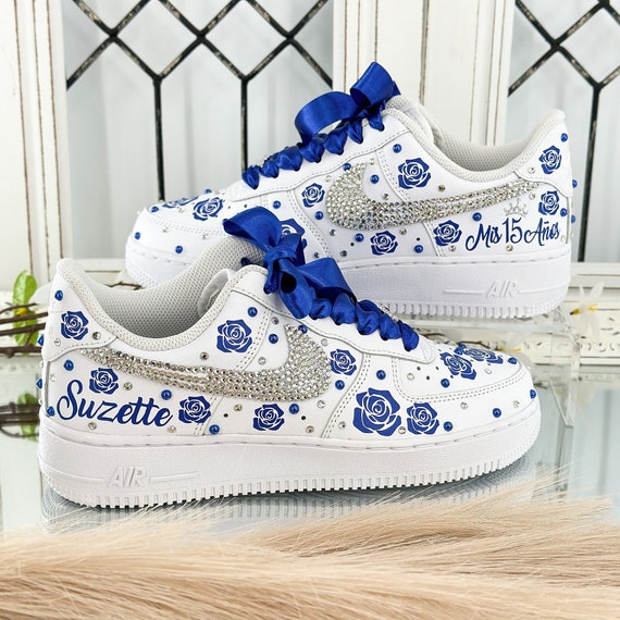 NIKE AIR FORCE 1 with GLITTER BUTTERFLY PRINT DESIGN