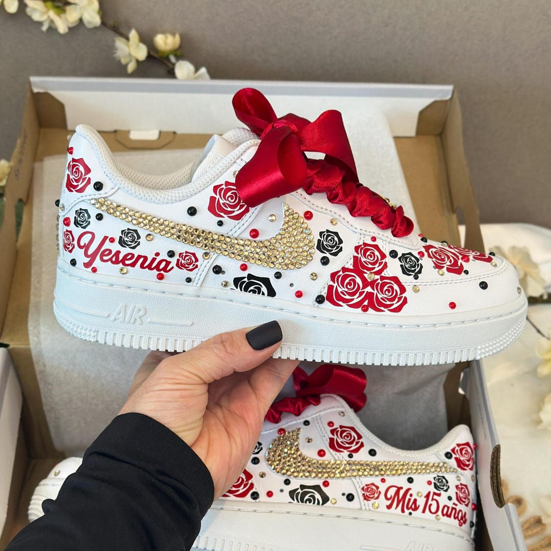 Vuitton Red Custom Air Force Louis Vuitton Nike Shoes Custom Nike