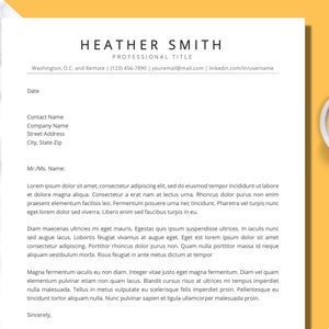 Professional letter template for Word, Google Docs | Cover letter template | Modern cover letter or business letter template