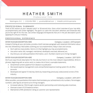 Resume template for Word, Google Docs | Professional resume template | ATS resume template - DIGITAL DOWNLOAD