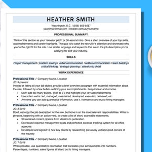 Resume template for Word, Google Docs | Professional, modern resume template | ATS resume template - DIGITAL DOWNLOAD
