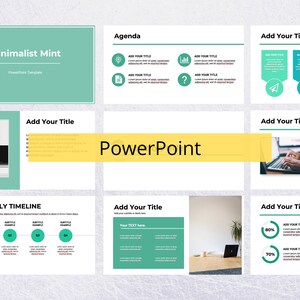 PowerPoint Template for Business, School, Events | Minimalist PowerPoint Template - INSTANT DOWNLOAD