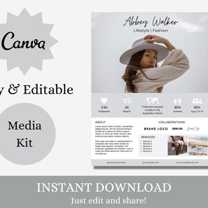 1-Page Media Kit Canva Template for Bloggers, Influencers, and more *Instant Download*