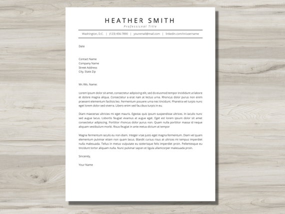 cover letter template minimalist