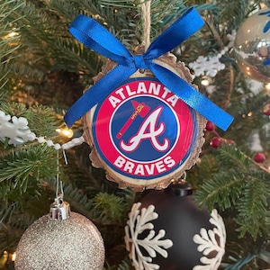 Atlanta Braves Wood Slice Christmas Ornament / Best Gifts / Braves Fan
