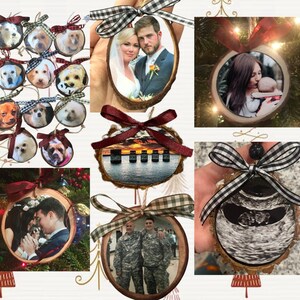 Custom Photo Wood Slice Christmas Ornaments / Best Gifts / Christmas Gifts
