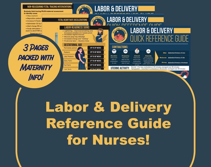 Labor & Delivery Nursing Quick Reference Guide - INSTANT DOWNLOAD