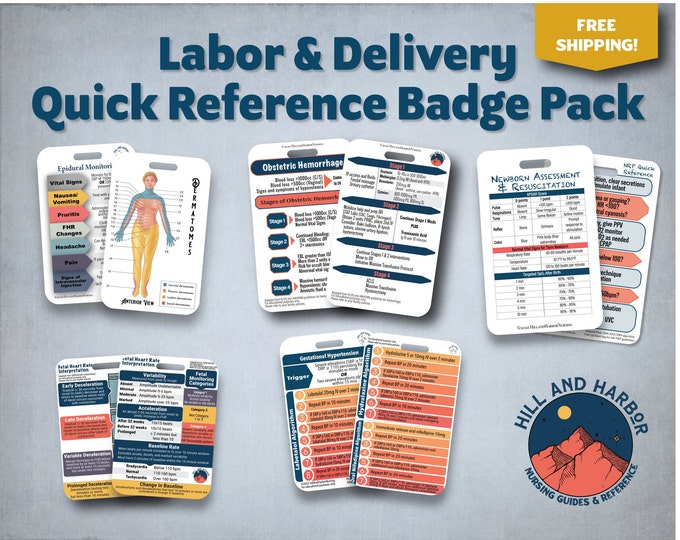 Labor and Delivery Quick Reference Badge Pack